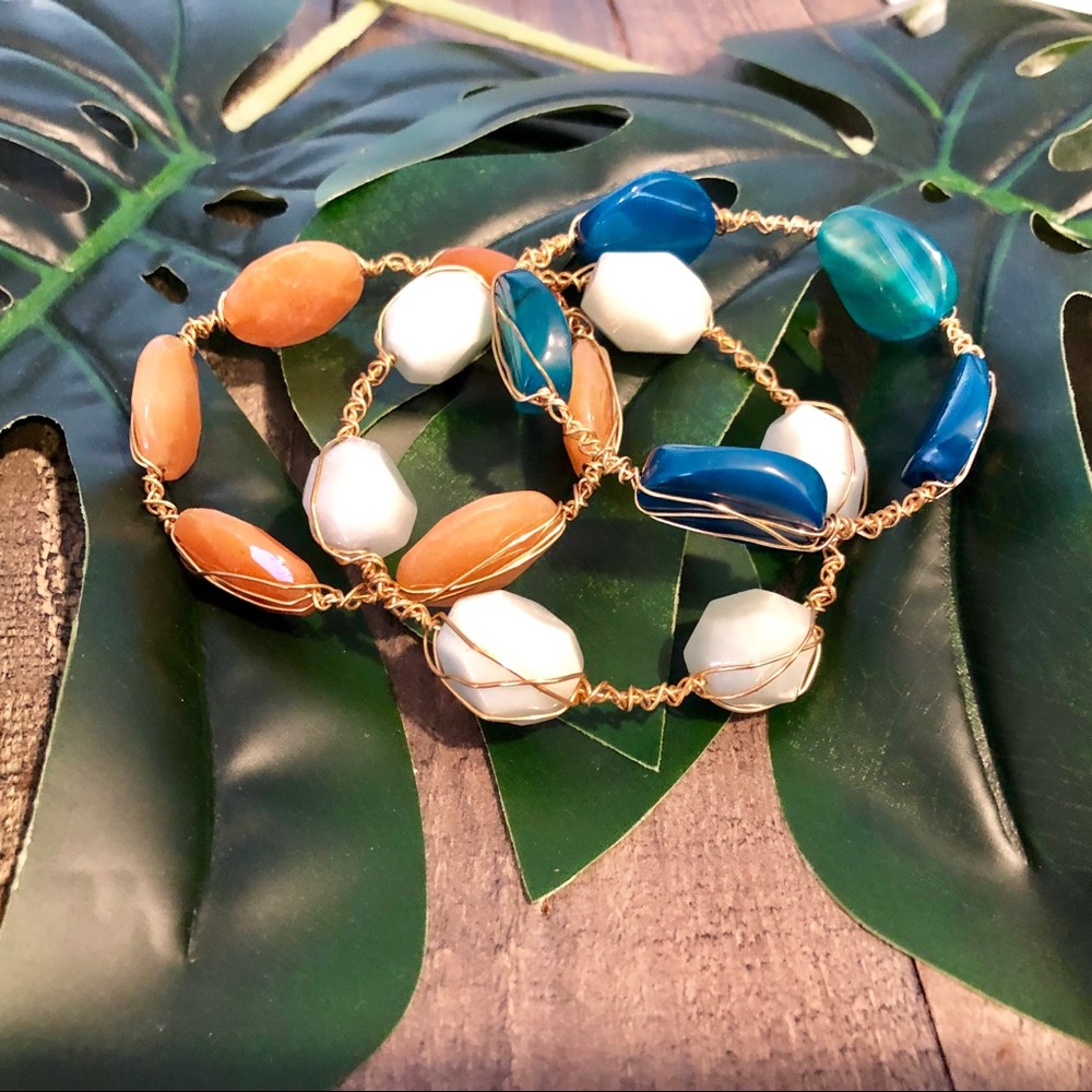 Wire Wrapped Bangles - Sunset Edition Set - image 3